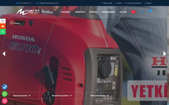Screenshot of marinjenerator.com.tr