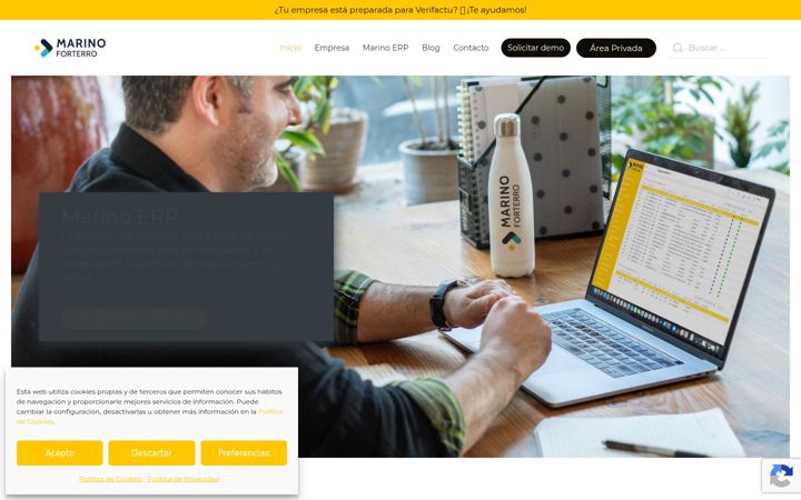 Screenshot of marino-erp.com