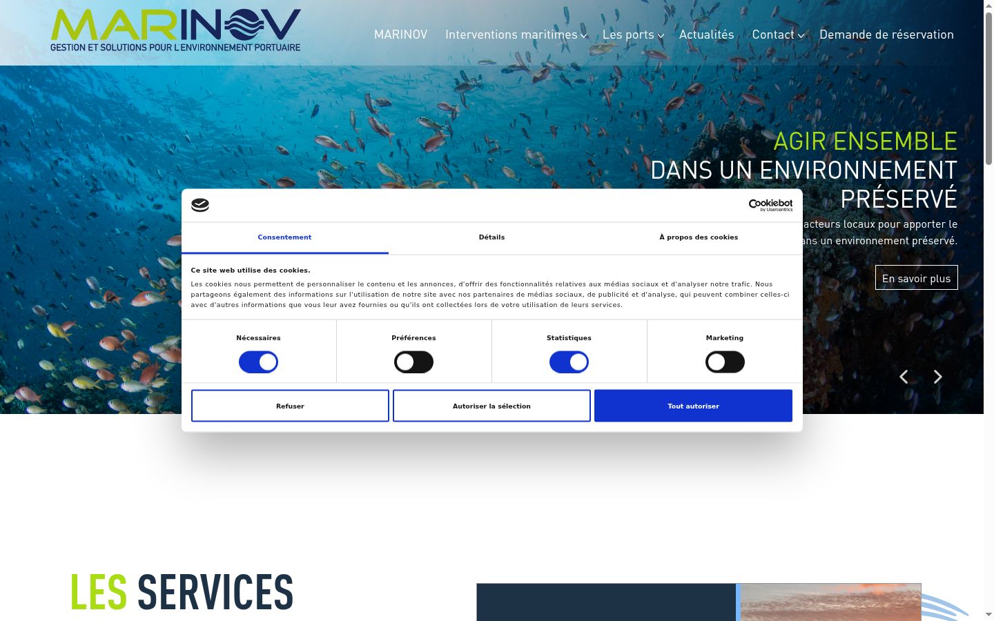 Screenshot del banner di consenso mostrato prima di qualsiasi interazione