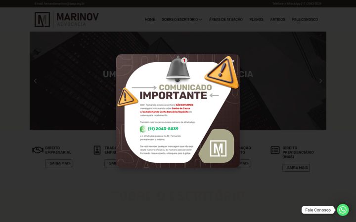 Screenshot of marinovadvocacia.com.br