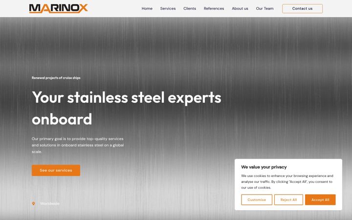 Screenshot of marinox.ee