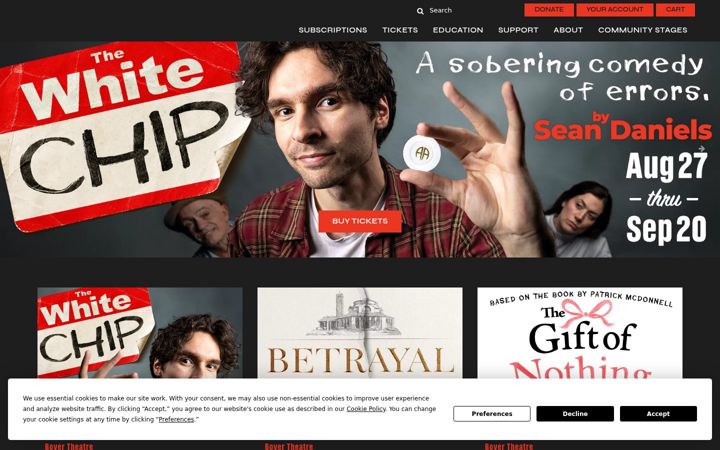 Screenshot of marintheatre.org