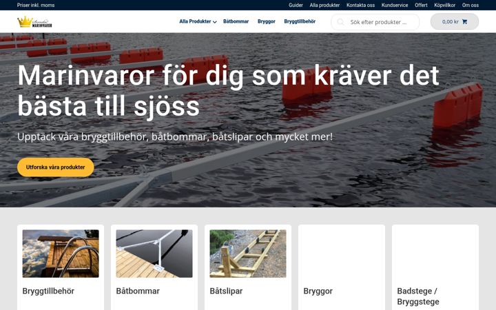 Screenshot of marinvaror.se