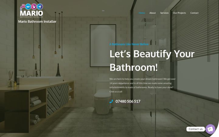Screenshot of mariobathroominstaller.co.uk