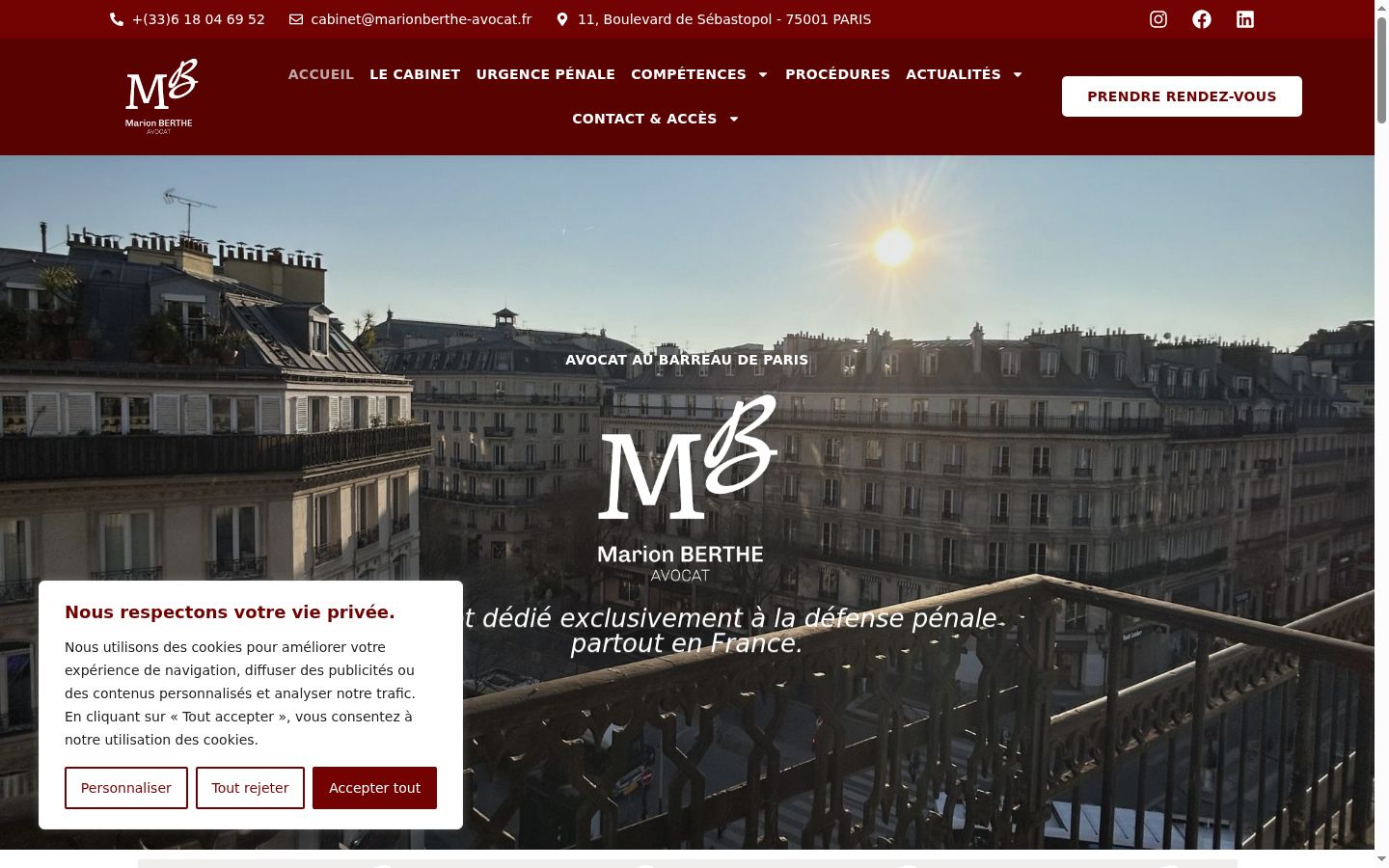 Screenshot of the consent banner shown before any interaction