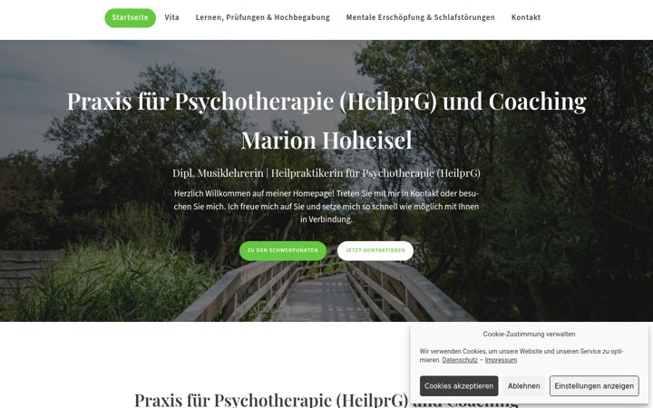 Screenshot of marion-hoheisel-onlinecoaching.com