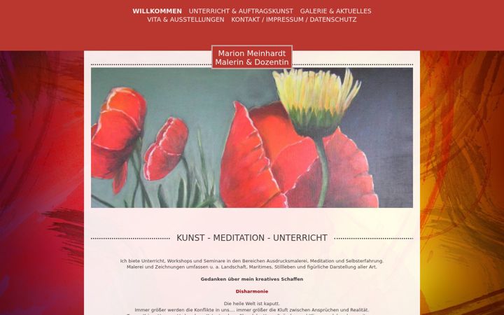 Screenshot of marion-meinhardt.de