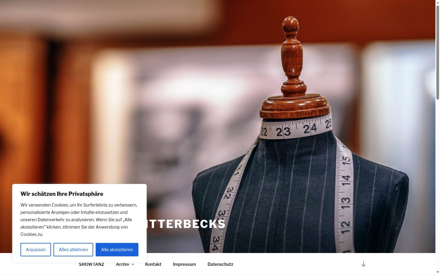 Skärmbild av samtyckesbannern som visades före någon interaktion