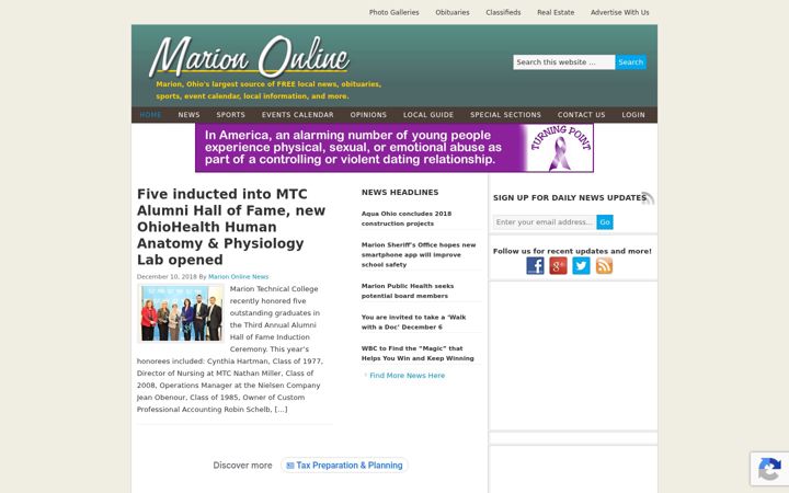 Screenshot of mariononline.com