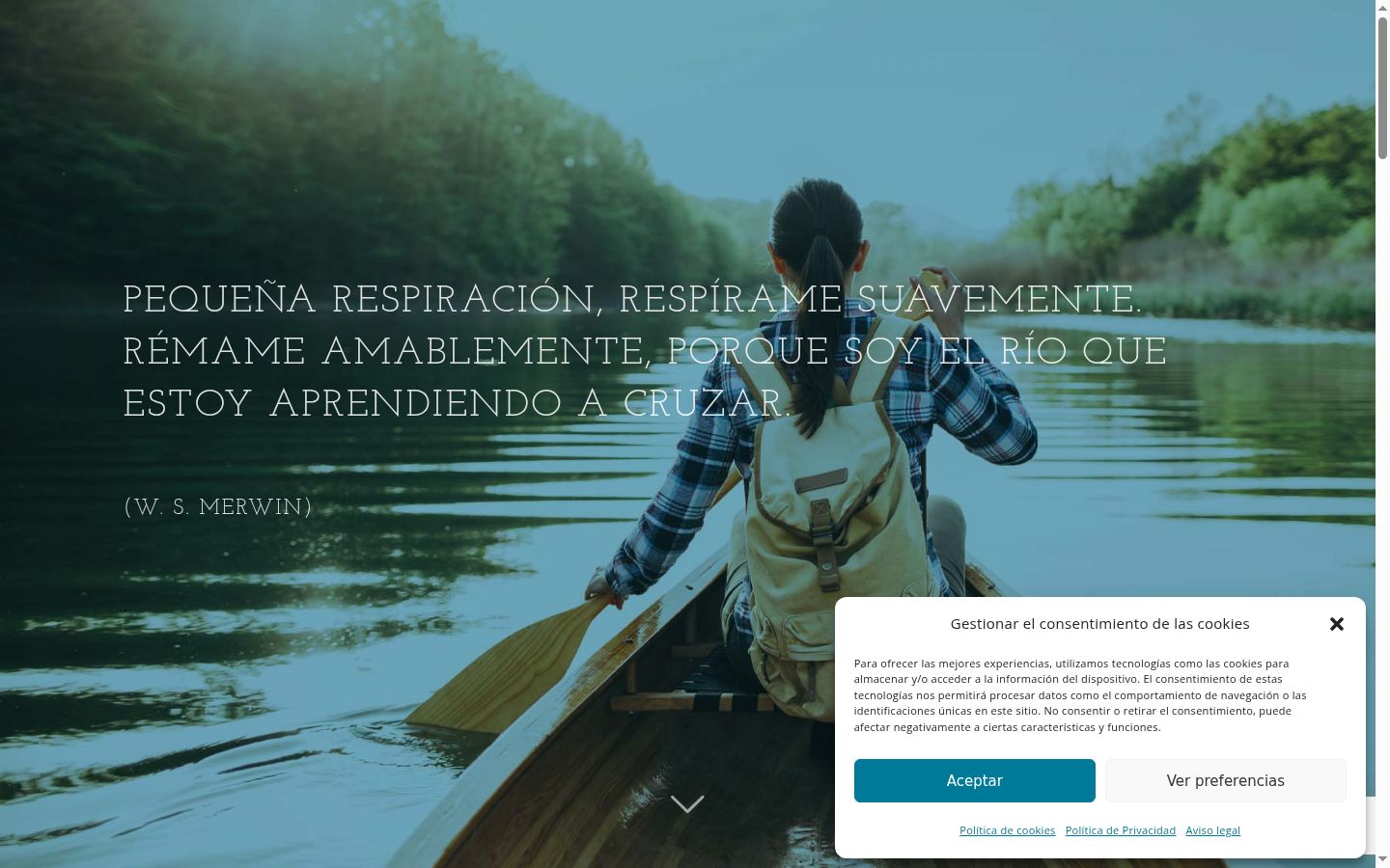 Captura de pantalla del banner de consentimiento mostrado antes de cualquier interacción
