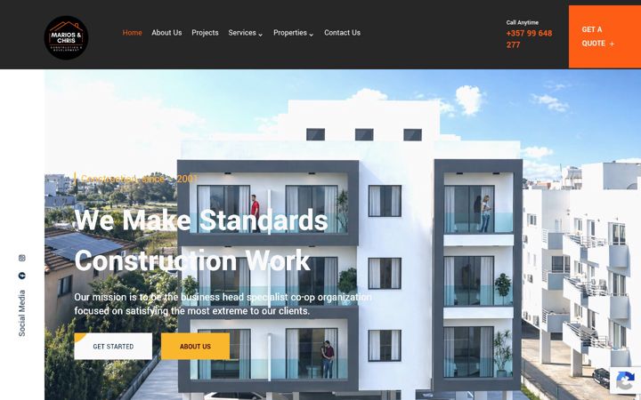 Screenshot of marioschrisconstructions.com