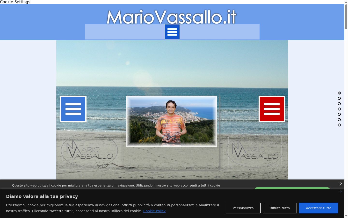 Screenshot del banner di consenso mostrato prima di qualsiasi interazione