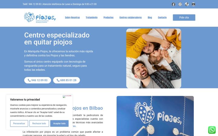 Screenshot of mariquitapiojos.com