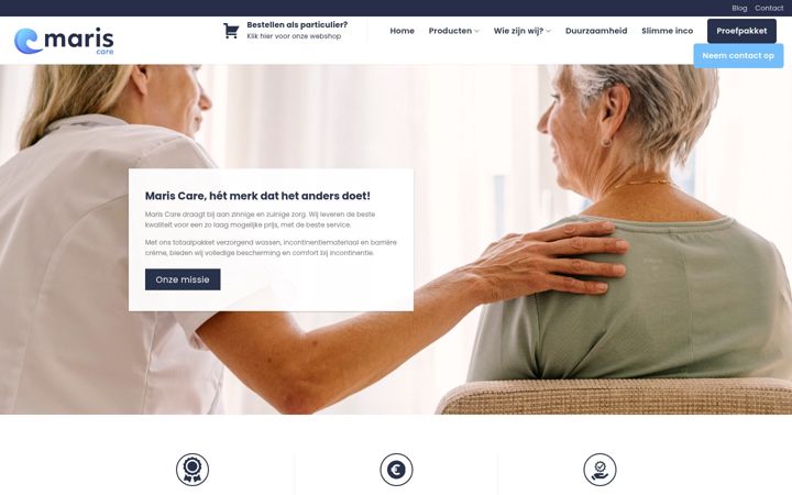 Screenshot of maris-care.nl