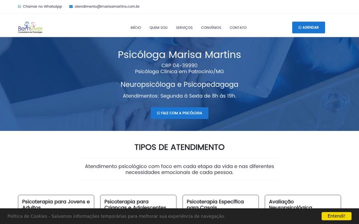 Screenshot of marisamartins.com.br