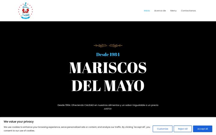 Screenshot of mariscosdelmayo.com