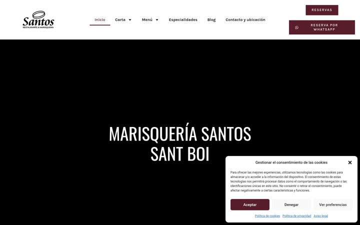 Screenshot of marisqueriasantos.com