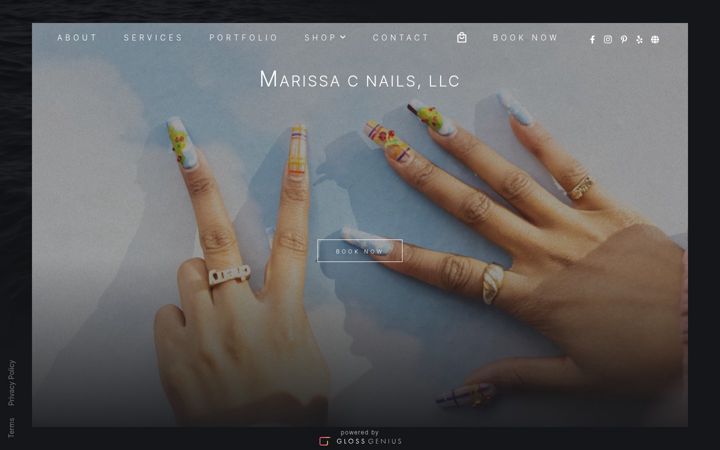 Screenshot of marissacnails.com