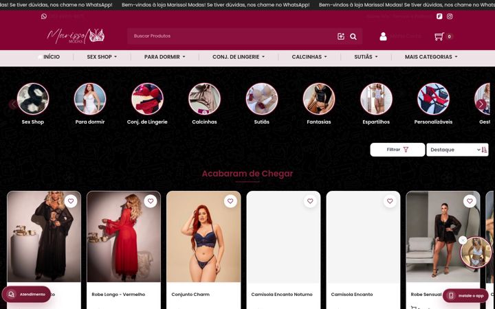 Screenshot of marissolmodasoficial.com.br