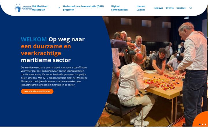 Skærmbillede af maritiemmasterplan.nl