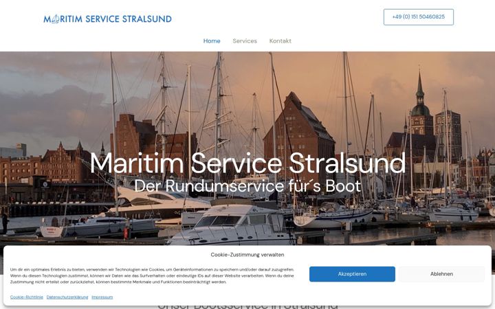 Screenshot of maritim-service-stralsund.de