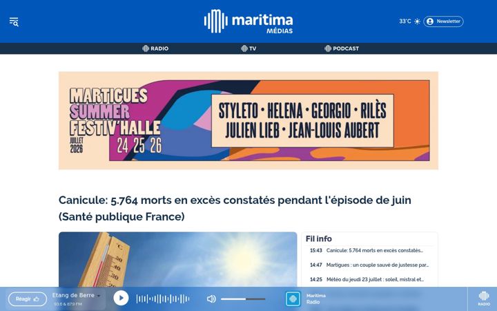 Screenshot of maritima.fr