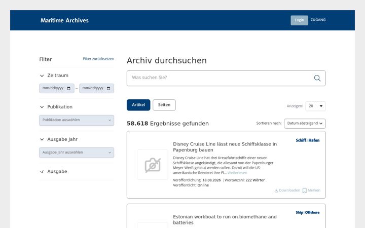 Screenshot of maritime-archives.com