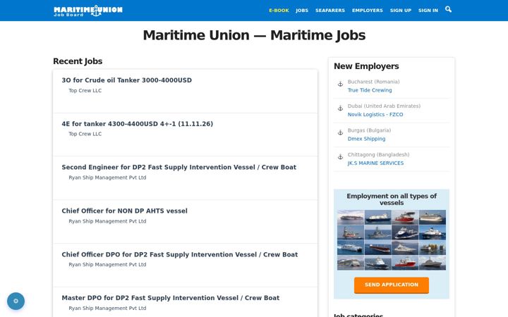 Screenshot of maritime-union.com