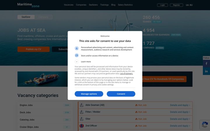 Screenshot of maritime-zone.com