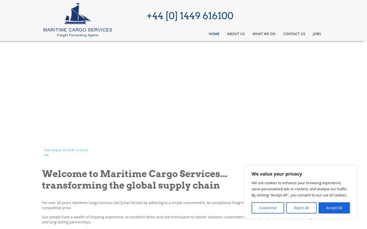 Screenshot of maritimecargo.com
