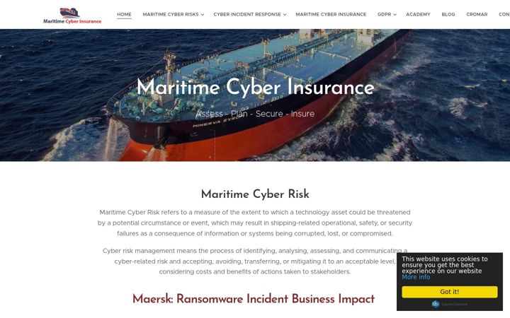 Screenshot of maritimecyberadvisors.com