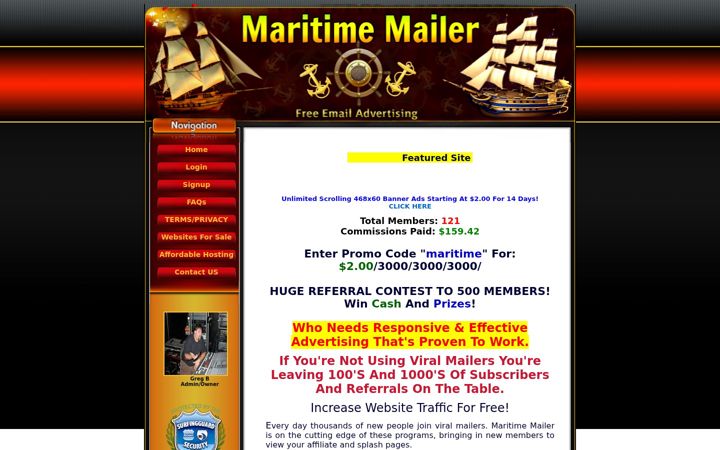 Screenshot of maritimemailer.com