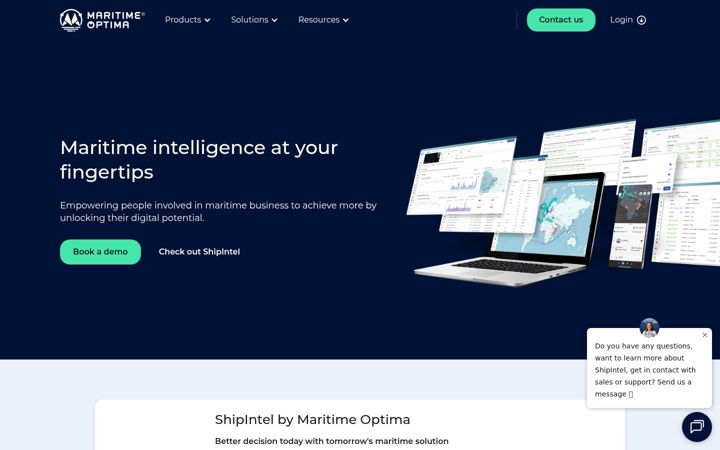 Screenshot of maritimeoptima.com