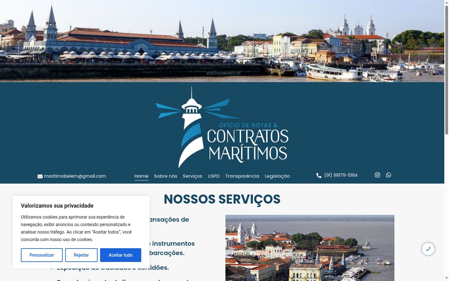 Captura de pantalla del banner de consentimiento mostrado antes de cualquier interacción