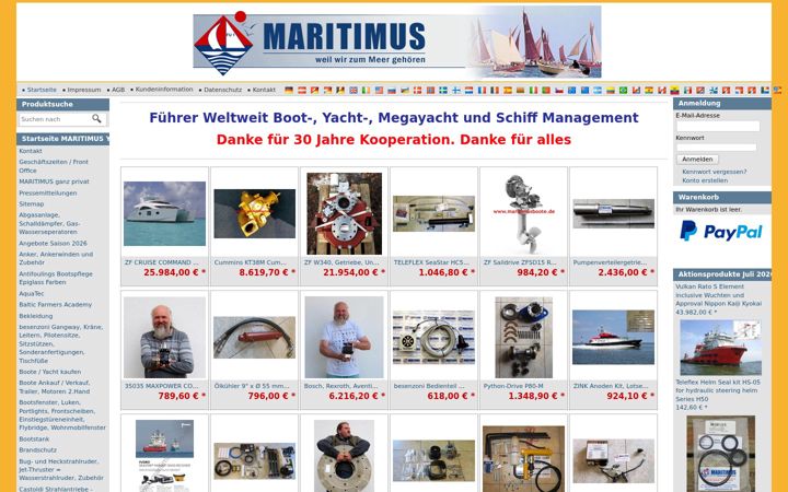 Screenshot of maritimusboote.de