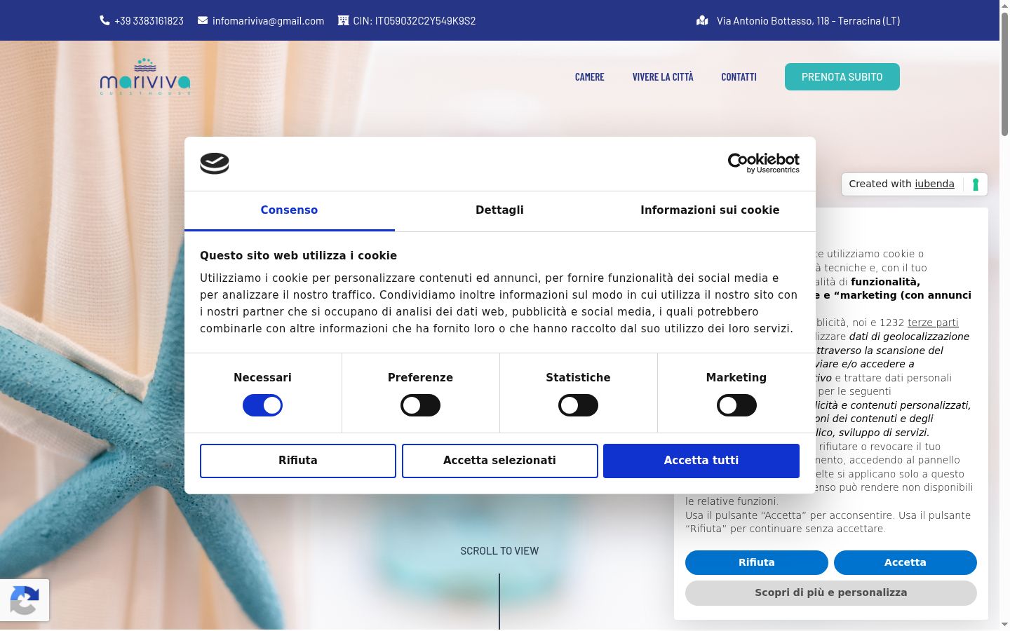 Screenshot van de toestemmingsbanner zoals getoond vóór enige interactie