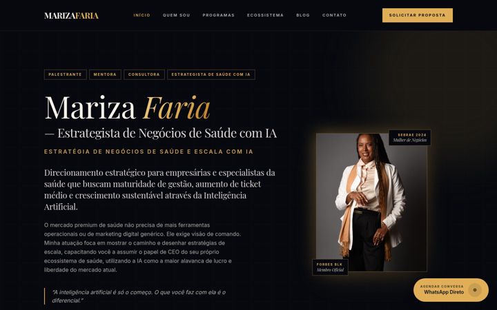 Screenshot of marizafaria.com