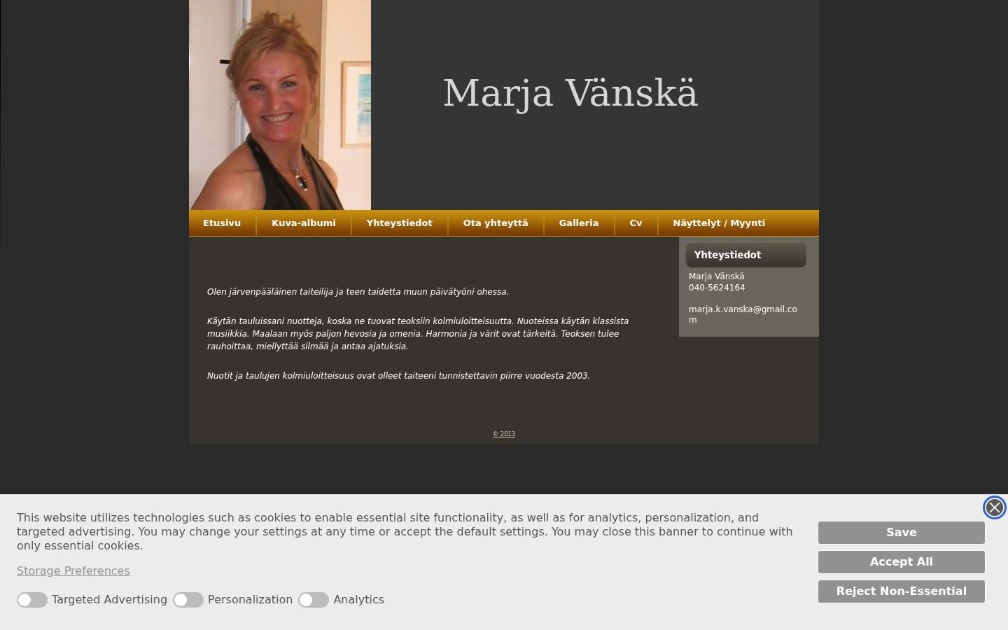 Screenshot of the consent banner shown before any interaction