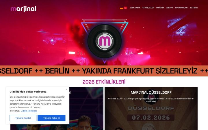 Screenshot of marjinalgece.com