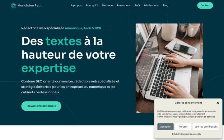 Screenshot of marjolainepetit.com