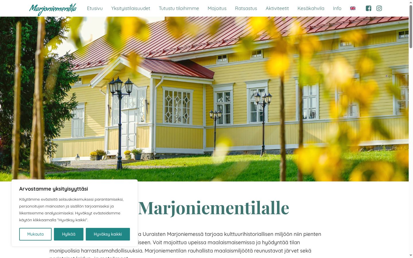 Screenshot of the consent banner shown before any interaction