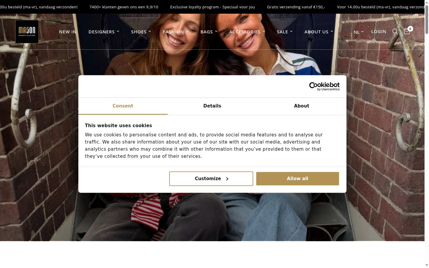 Screenshot tal-banner tal-kunsens muri qabel kwalunkwe interazzjoni