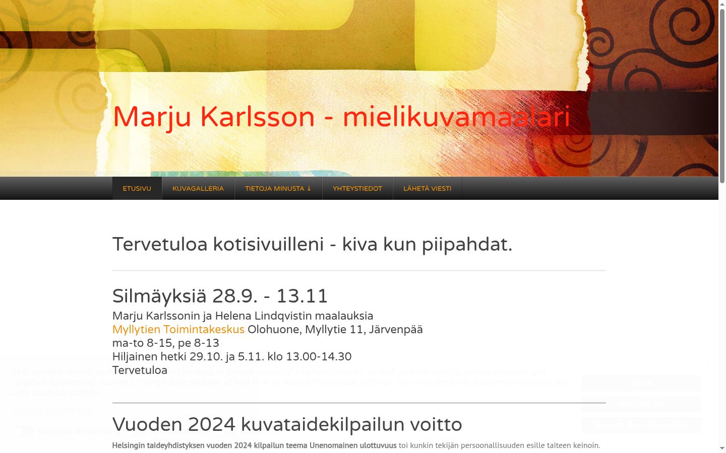 Screenshot of the consent banner shown before any interaction