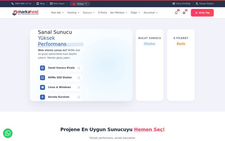 Screenshot of markahost.com.tr