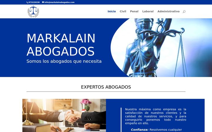Screenshot of markalainabogados.com