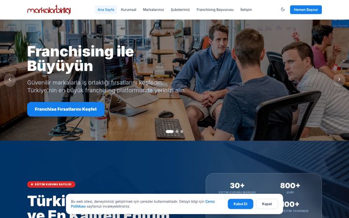 Screenshot of markalarbirligi.com.tr