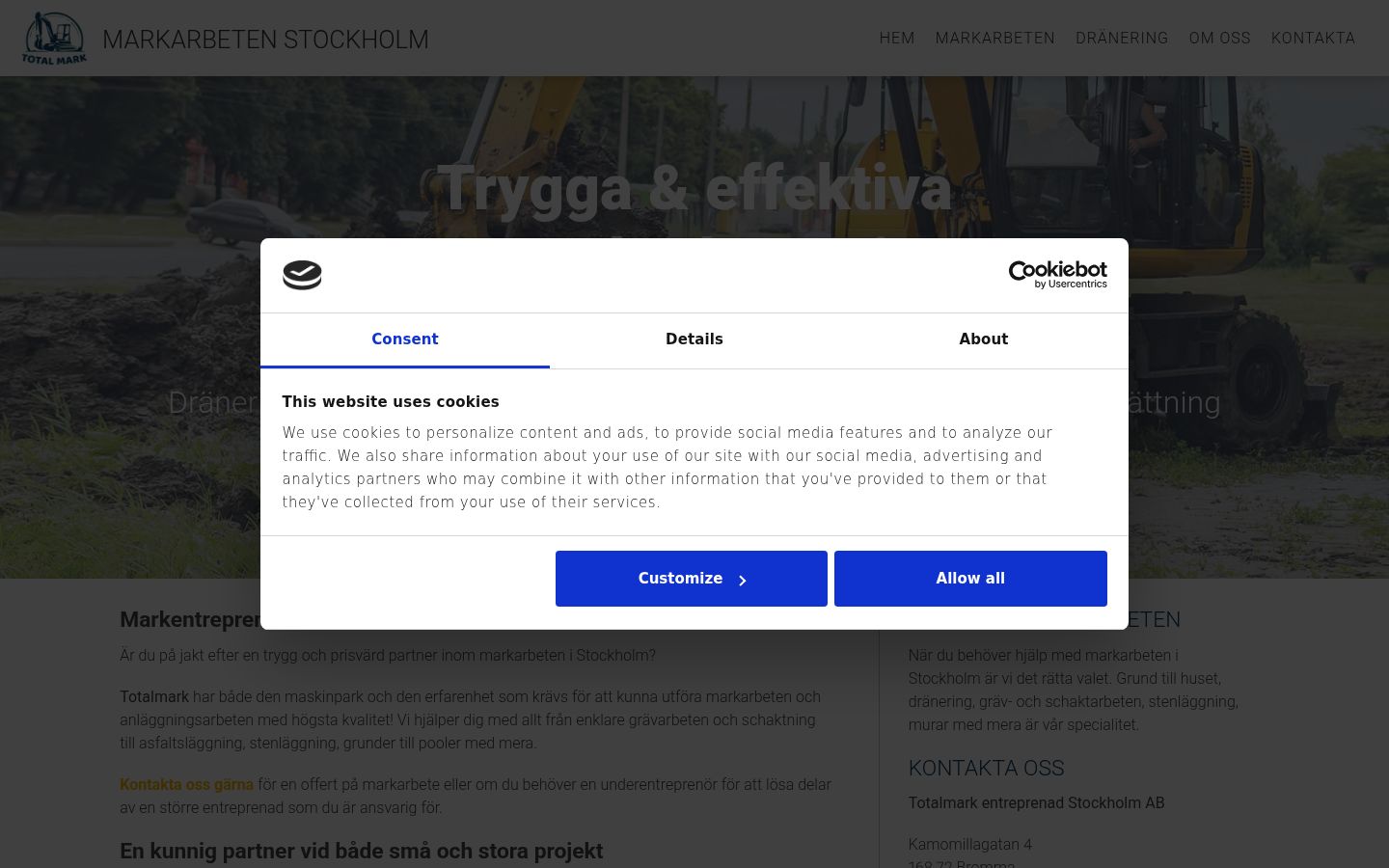 Snímek obrazovky baneru souhlasu zobrazeného před jakoukoli interakcí
