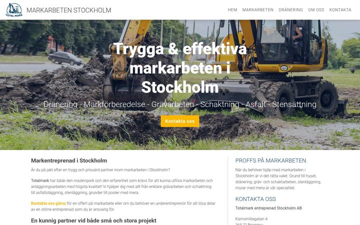 Screenshot of markarbetenistockholm.nu