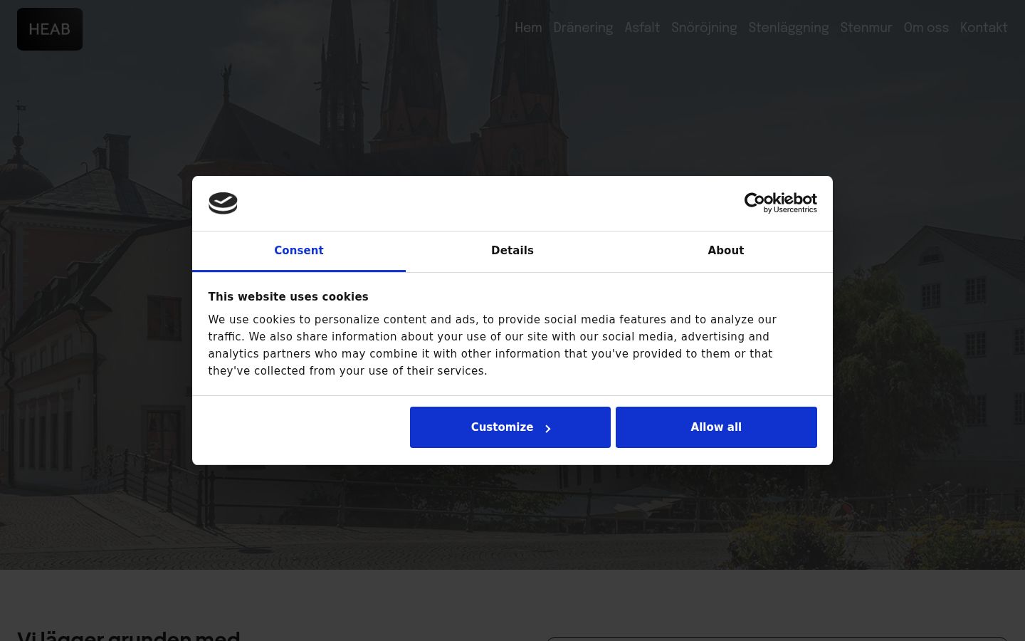 Snímka obrazovky banera súhlasu zobrazeného pred akoukoľvek interakciou