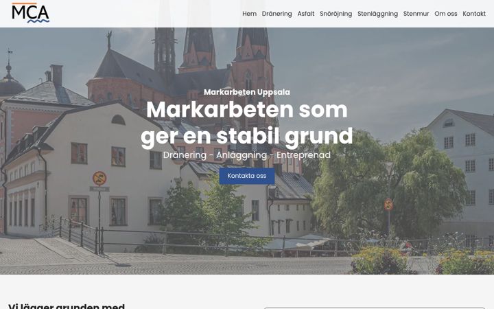 Screenshot of markarbetenuppsala.nu